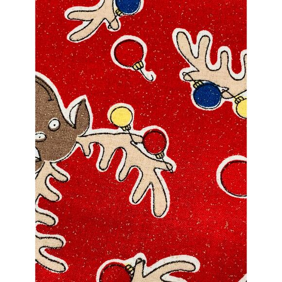 Christmas Moose Fabric Sewing Quilting Sparkles Ornaments Red Rudolf Reindeer - Picture 3 of 7